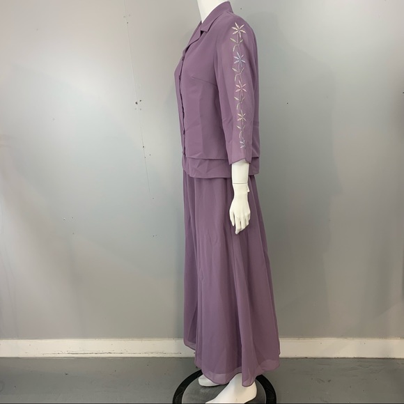 New! Vintage Nancy Michaels Skirt Suit Set skirt Jacket Shirt Top - Picture 4 of 14